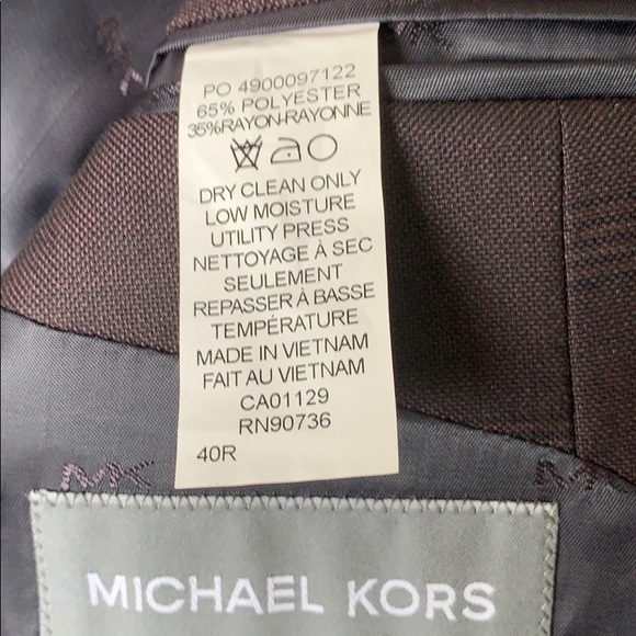 MICHAEL Michael Kors Men's Burgundy Plaid Coat - Picture 7 of 7